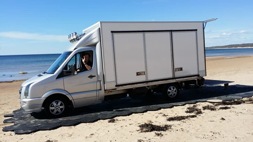 Roadway on beach