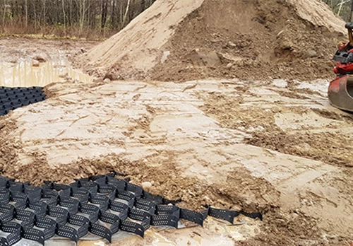 Mud and sand soil filled in cells